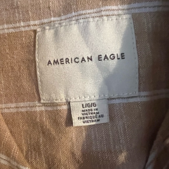 Men’s American Eagle Short Sleeve Yellow & White Polo - Size Large - Picture 3 of 3